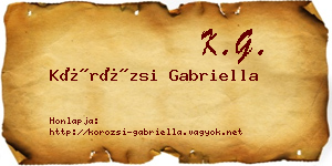 Körözsi Gabriella névjegykártya